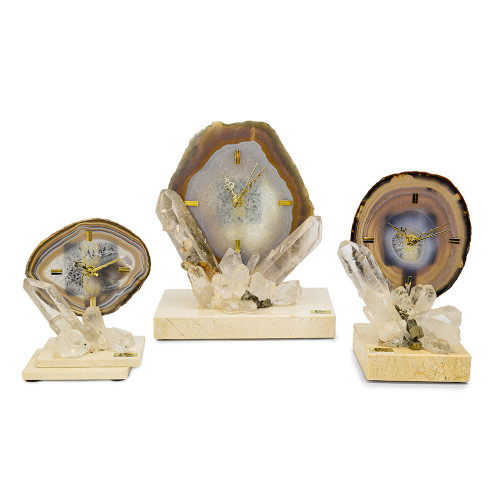 Agate Grey Marble Clock