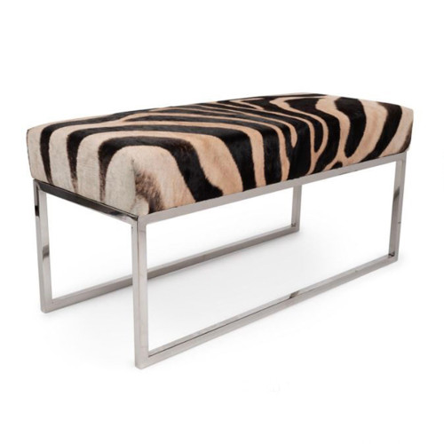 Zebra hide bench