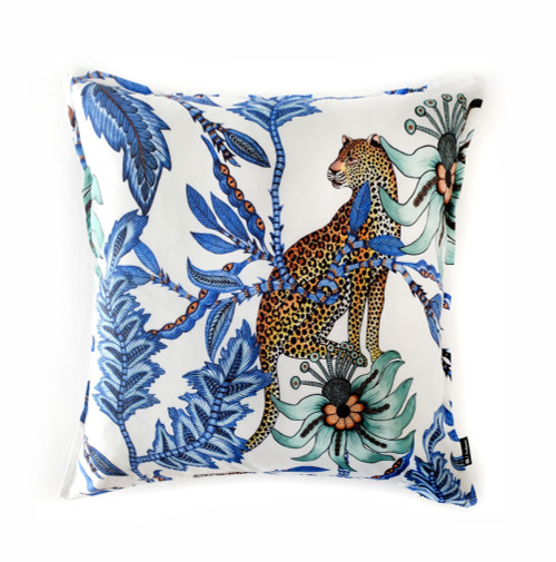 Monkey Bean outdoor pillow - Blue