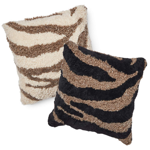 Zebra NZ sheepskin decorative pillow