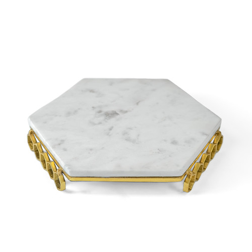 Hex handled cake stand