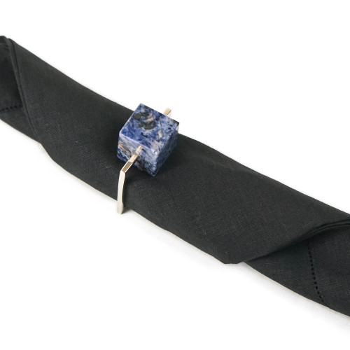 Sodalite cubes napkin rings