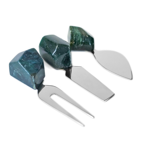 Aventurine cheese knives