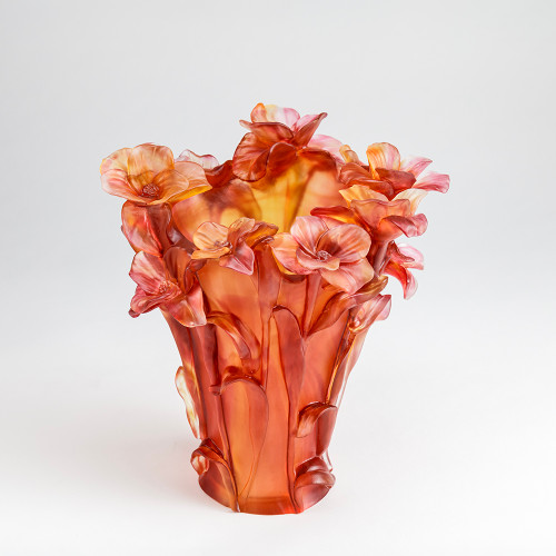 Violets crystal vase- Red