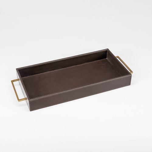 Leather handled tray