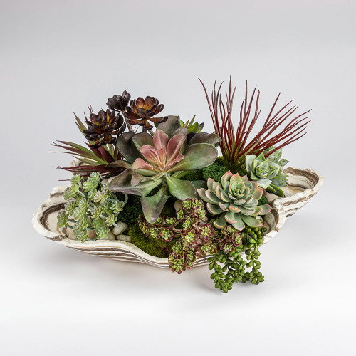 Succulents/rocks in Onyx bowl