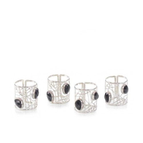 Riverdale Onyx Napkin Rings- Set of 4