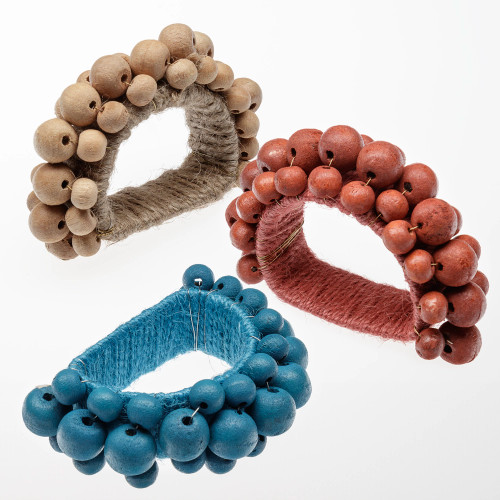 Wooden beaded napkin rings