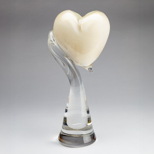 Hand to heart- white/gold