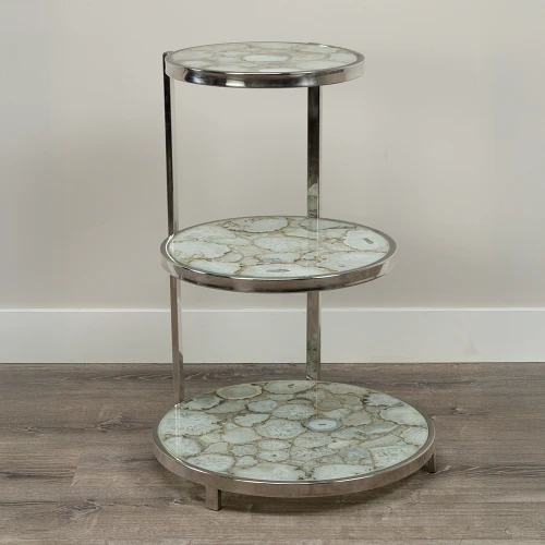 White  Agate 3 tier table