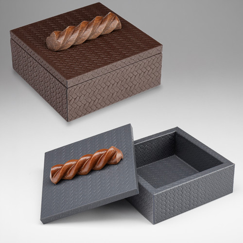 Leather cocktail napkin box