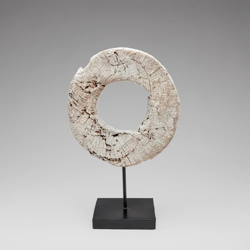 Eroded Wood Sculpture w/ Circle Stand