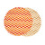 Zig zag round placemat- orange/beige