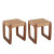 Woven Top Wood Stools- Set Of 2
