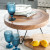 Round Wooden Teak Riser with Iron Base