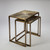 Woodgrain Nesting Tables- Antique Brass
