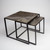 Woodgrain Square Nesting coffee table- Antique Brass/ Black
