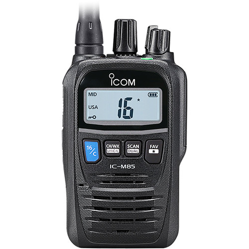 Icom M85 Dual Marine & Land Mobile VHF Radio - 5W, IP67 Waterproof, Voice Scrambler, 136-174 MHz