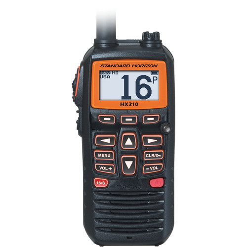 Standard Horizon HX210 Handheld VHF Radio - 6W, Floating, IPX7 Waterproof, FM Broadcast