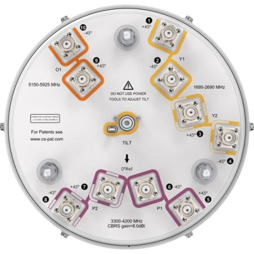 COMMSCOPE VVSSP-360S-M-V4 10-port Small Cell Antenna, 4x 1695‚ 2690, 4x3300-4200 and 2x 5150-5925 Mhz.360Deg Horizontal Beamwidth, MANUAL ELECTRICAL