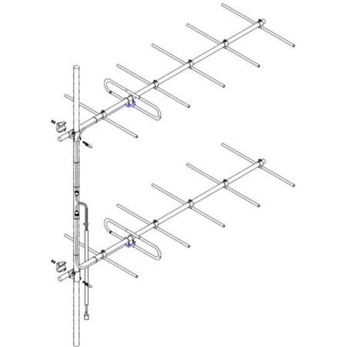 SINCLAIR SY2062-SF3SNM(E) 157-164 Yagi Directional, Dual Array, Extended Boom Mount, 12dBd Gain.DC Ground.Clamp001 Mounting Hardware.Mounting Pipe
