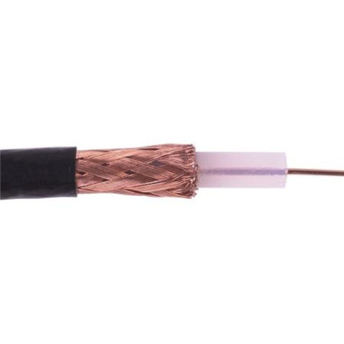 BELDEN 8241-1000 RG59/U Jan-C-17A Black Coaxial Cable.75 Ohm, Solid Center Conductor.Polyethylene 95% Shield Coverage.66% Vel of Prop.1000 Foot