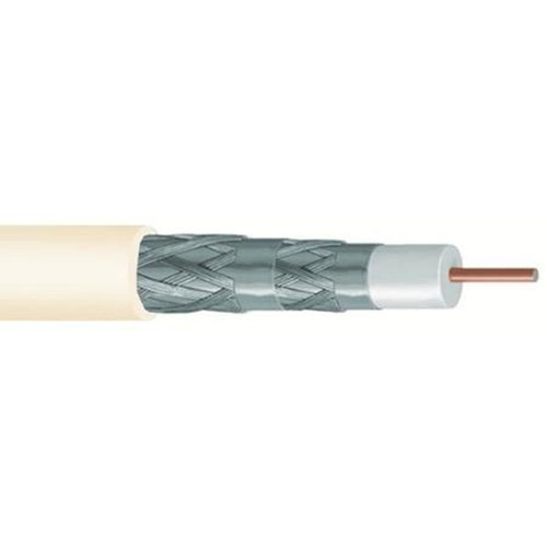 COMMSCOPE 4101204/10 RG 11 Type Quad Shield Plenum Video Coaxial Cable, White Jacket, 1000 Ft Reel.Copper Clad Steel Center Conductor, Tinned Copper