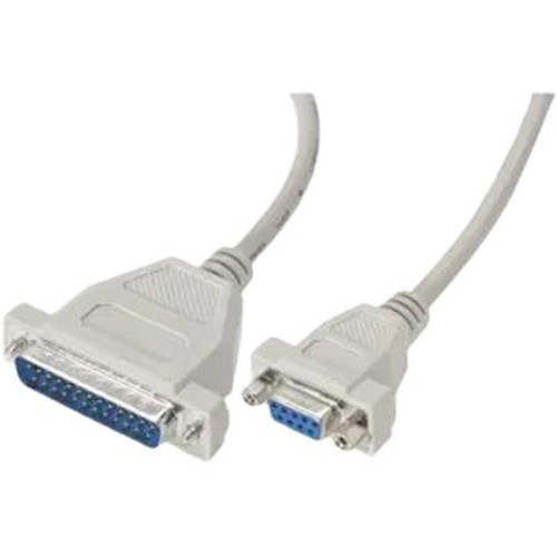 L-COM CMZ6-IBM Molded AT Modem Cable, DB25 Male / DB9 Female, 6.0 Ft