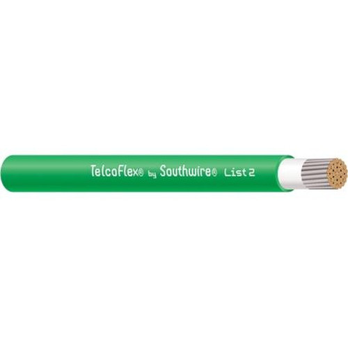 SOUTHWIRE 56974801 Telcoflex II Central Office Power Cable, 2 Awg, Single Conductor, Class 1 Flexible Strand Without Braid, Lszh, 600 Volts, Green