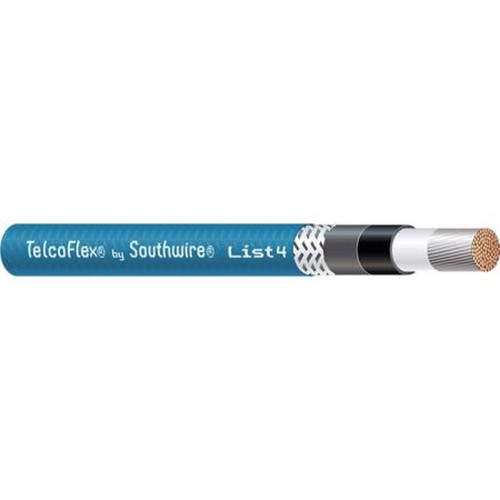 SOUTHWIRE 57149901 Telcoflex IV Blue, 2 AWG Copper Conductor Class 1 Flexible Strand with Braid, FT4-Flame Central Office/telecom Power Cable