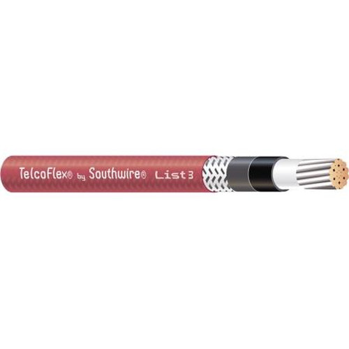 SOUTHWIRE 56988101 Telcoflex III Central Office Power Cable.8 Awg, Class B Strand with Braid,600 Volts, Red.Single Conductor