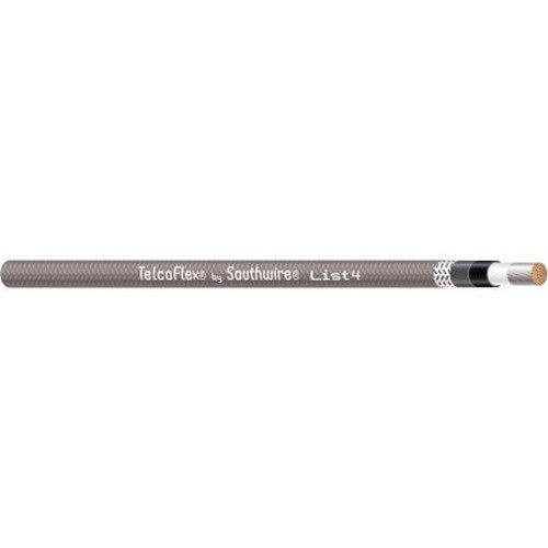 SOUTHWIRE 56983301 Telcoflex IV Central Office Power Cable, 4 Awg, Class 1 Flexible Strand with Braid, Lszh, 600 Volts, Gray