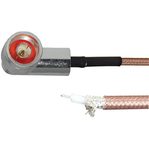 VENTEV RG142UNMRA-3 3' RG-142U Jumper W/ Right Angle N Male to Pigtail.with Ventev Label