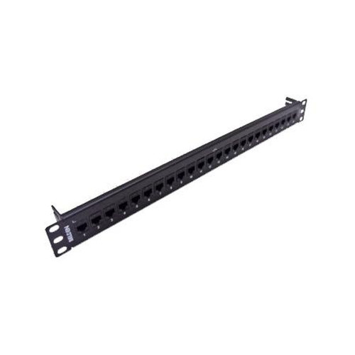 BELDEN AX103253 Cat 6+ Patch Panel, 24 Port Black RJ45 Key Connect TIA 568-B.2.1