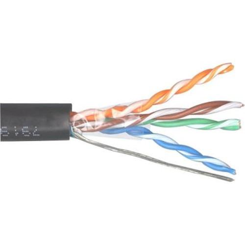 BELDEN 7919A 0101000 24AWG Solid Conductor, 4 Pair, CAT5E Cable with UV and Riser Rated Jacket.Shielded, Black Jacket.MSHA Approved