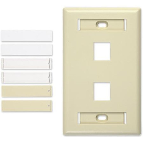 SIGNAMAX SKFL-2 2 Port Single Gang Keystone Jack Faceplate.Color Is Light Ivory.Made of High Impact Thermoplastic