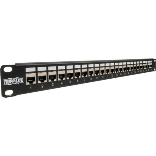 TRIPP N254-024-SH LITE 24-Port CAT6 Patch Panel.19" Width Mounts Easily in 2-Post Relay Rack, or a Wall-Mount Hinged Rack