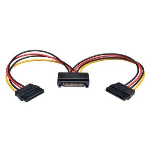 15-Pin P947-06N-2P15 SATA Power Y Splitter Cable Adapter, M/f 6"
