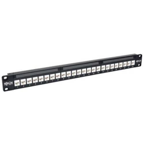 24-Port N254-024-6A 1U Cat6a Feedthru Patch Panel, Ethernet