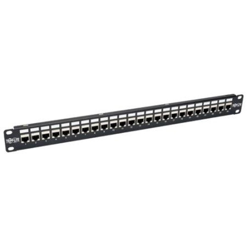 24-Port N254-024-SH-6A 1U STP Cat6a Feedthru Patch Panel, RJ45