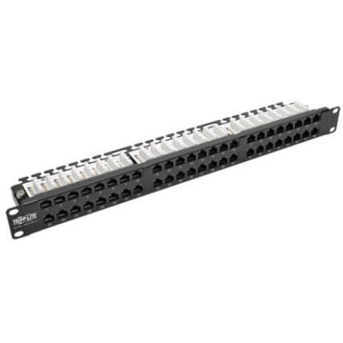 TRIPP N052-048-1U LITE 48-Port 1U Rack-Mount High-Density UTP 110-Type Patch Panel, RJ45 Ethernet, 568B, Cat5/5e, Taa