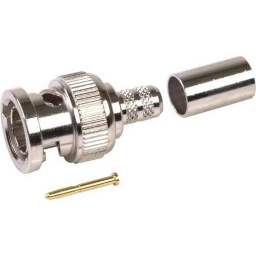 RF RFB-1707-D INDUSTRIES BNC Male Crimp Connector for LMR240-75, BLD 1426A, 1505A, 8212, 8241F,9100, 9110, 9165, 9171, 9240, 9259 Nickle Body, Gold