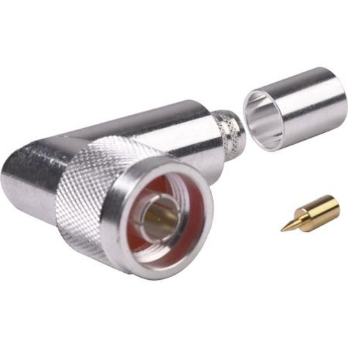 RF RFN-1009-3I INDUSTRIES Right Angle N Male for 9913 Cable.Silver Body, Gold Pin.Also Fits Times LMR400 Cable.LMR400 Plenum Also.Solder Pin,