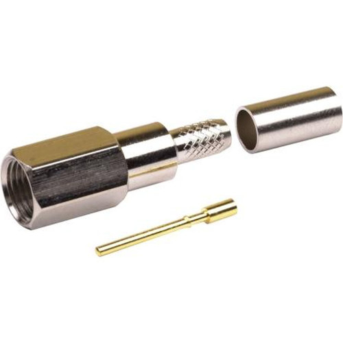 RF RFE-6000-C INDUSTRIES FME Male Connector for RG58/U, RG58A/U, RG141 and Ultralink Cable.Nickel Plated Body, Gold Pin.Crimp Center Pin, Crimp on
