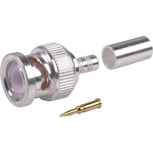 RF RFB-1106-2ST INDUSTRIES BNC Male Connector for RG58/U, RG58A/U, RG141 and Ultralink Cable.Silver Plated Body, Gold Pin.Crimp Center Pin, Crimp on
