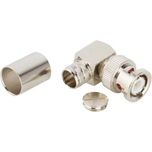 AMPHENOL 112595 RF Connector, BNC Right Angle Crimp Plug for RG-214 Cable, 50 Ohm