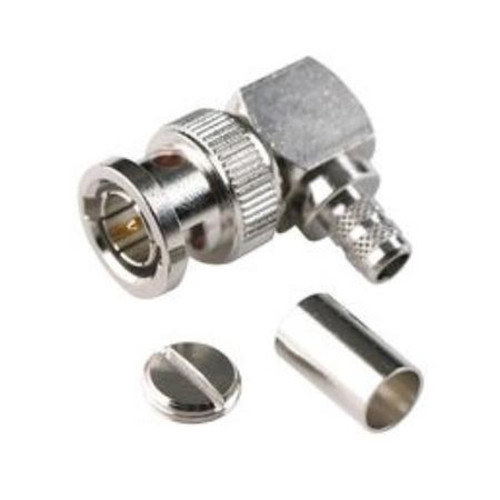 AMPHENOL 112596 RF Connector, BNC Right Angle Crimp Plug for LMR-400, 50 Ohm