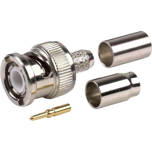 AMPHENOL 031-5900 BNC Male Crimp Connector.RG59, RG62.Gold Plated Center Pin, Astroplate Finish Body.Two Crimp Ferrules
