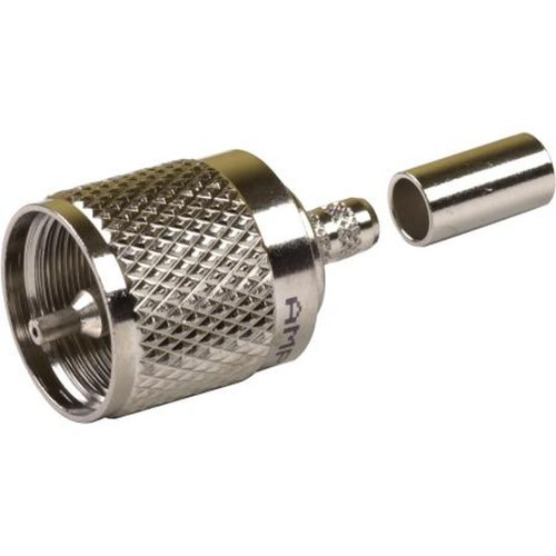 AMPHENOL 083-58SCP-RFX UHF Male Crimp for RG/58, 141, LMR195 & 7806A Cable Crimp Center Contact with Wrap Around Crimp Sleeve Flange