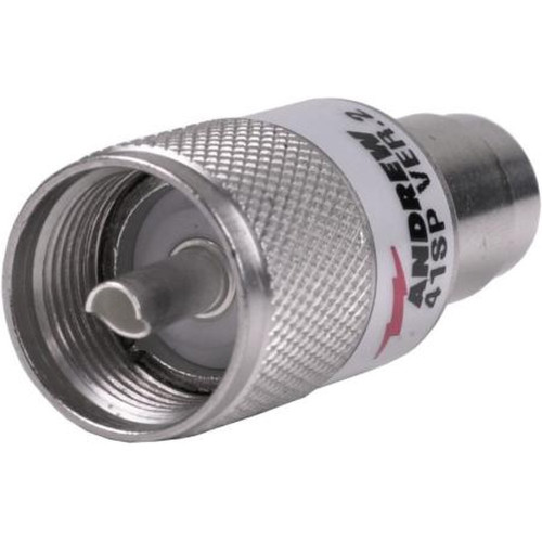 COMMSCOPE 41SP UHF Male for 1/4" Superflex.Nickelbody and Nickel Solder Pin